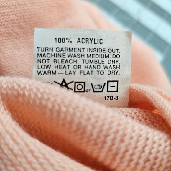 Vintage Arnie Cardigan Womens XL Pink 70s Preppy Rockabilly Cottage Academia - Picture 10 of 10